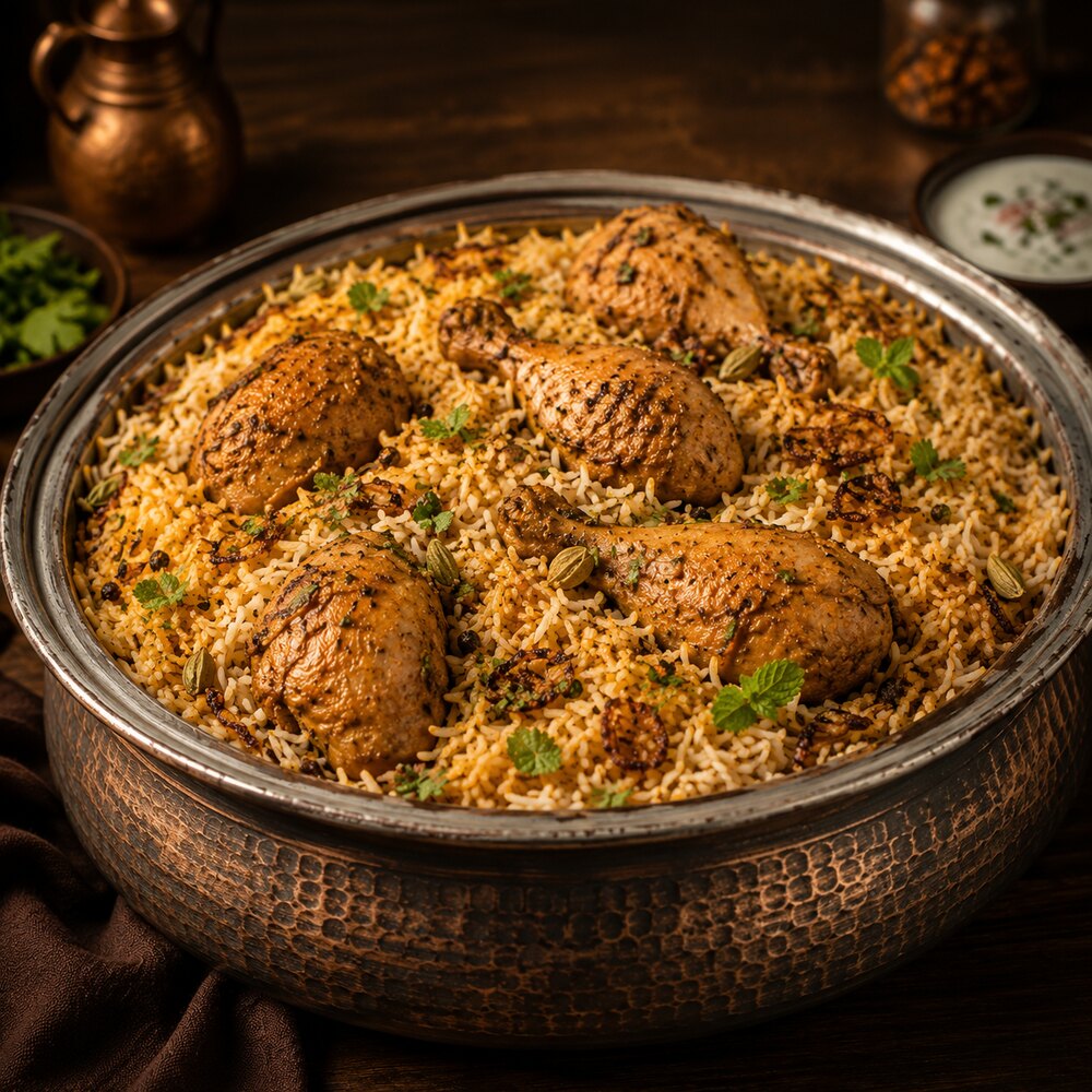 Chicken Biryani family pack from another angle